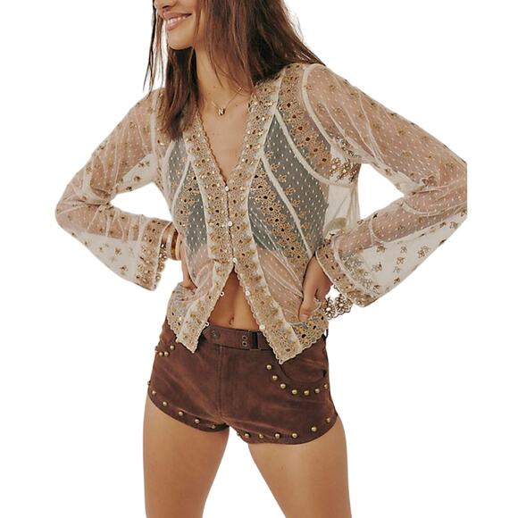 We The Free Pants - We The Free The Cool Kid Brown Polyurethane Suede Micro Shorts Size 4